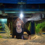 Kendra INSIDE an aquarium