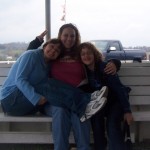 2004 Steph, Sam & Kendra after our first helicopter ride