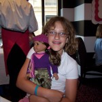 Kendra with her new American Girl Doll
