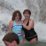 Us in the Dunn River waterfall