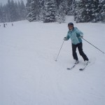 Steph coming down the mountain